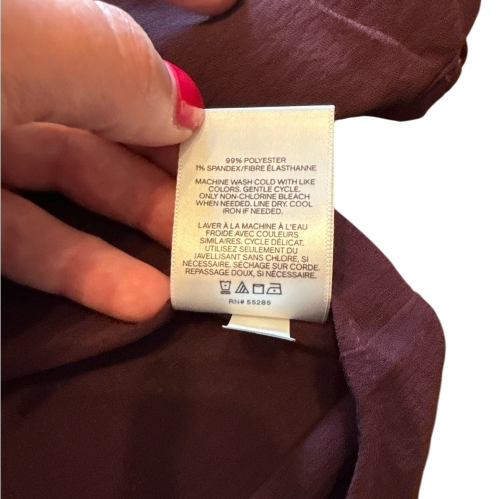 Express Maroon Button down Blouse - Picture 3 of 5